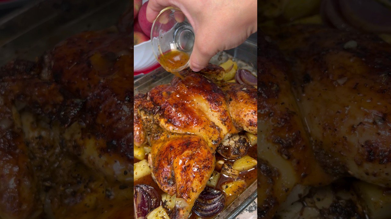 Receta de Pollo asado dorado