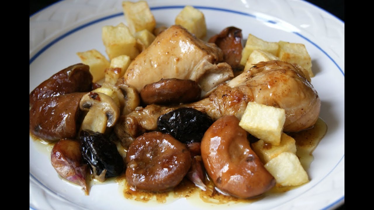 Receta de Pollo con Setas y cebolla