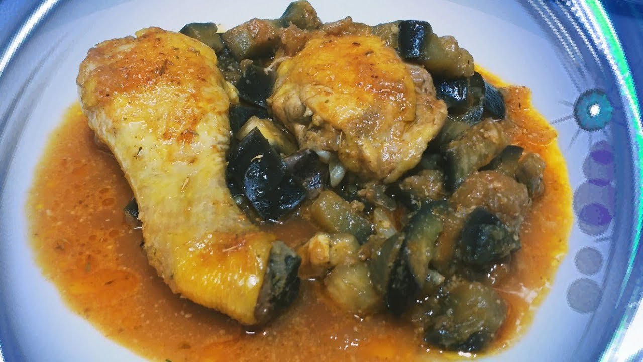 Receta de Pollo con berenjenas al curry