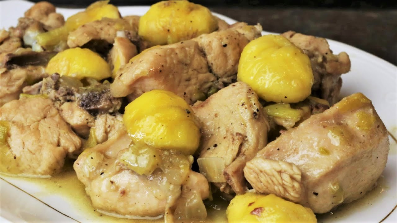 Receta de Pollo con castañas