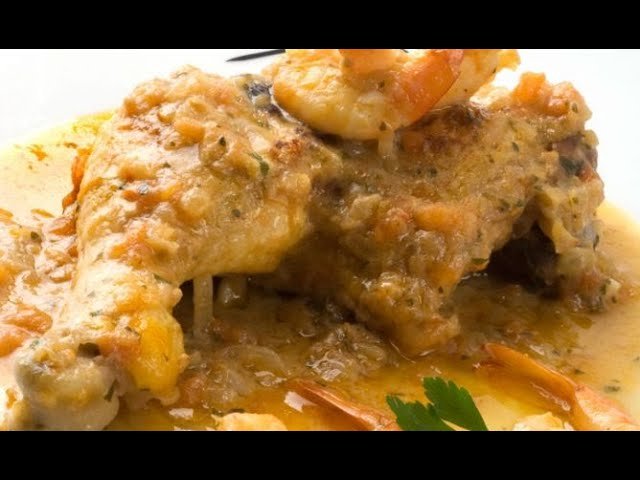 Receta de Pollo con langostinos