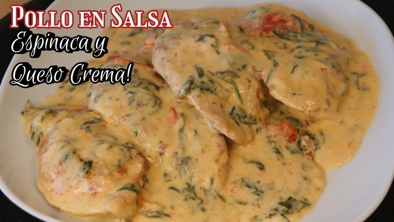 Receta de Pollo con salsa de espinacas