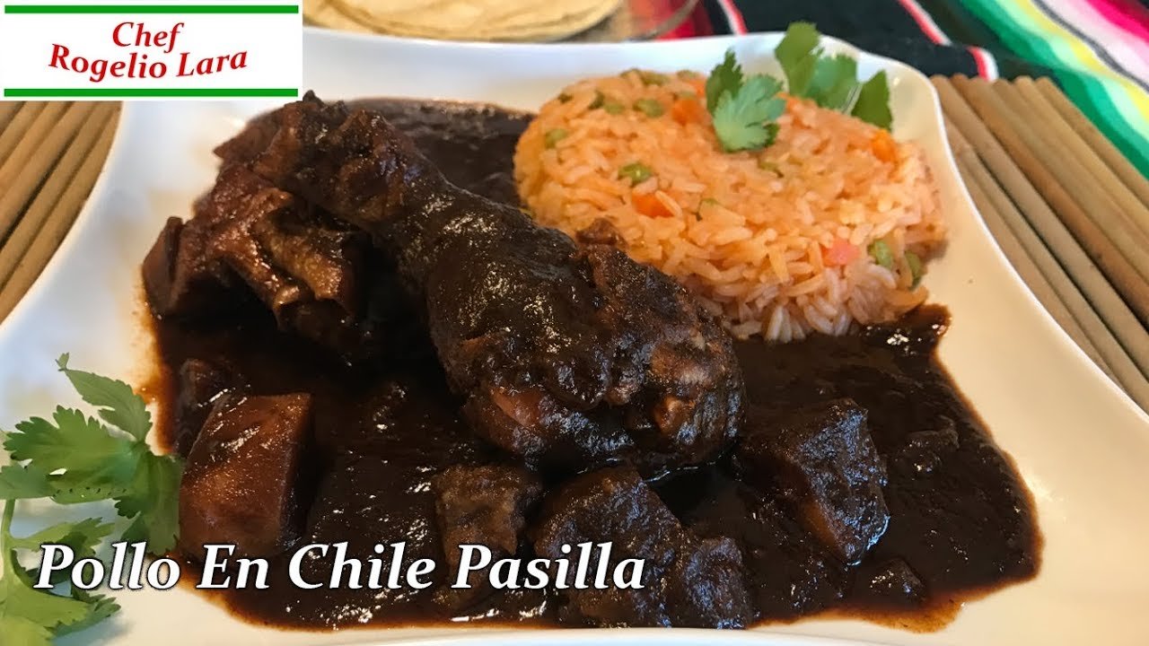 Receta de Pollo en chile pasilla