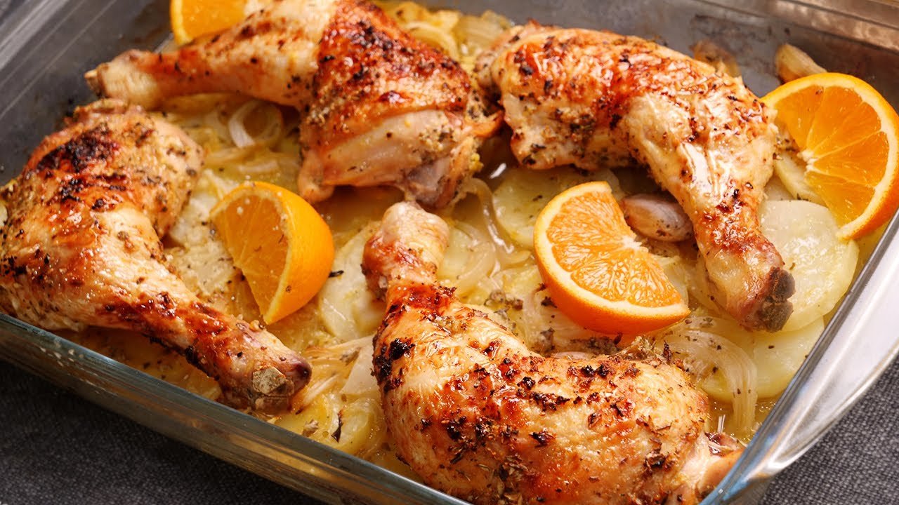 Receta de Pollo marinado con naranja