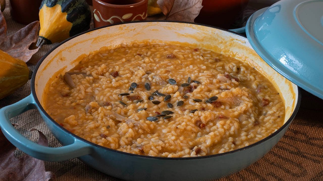 Receta de Risotto de calabaza y champiñones