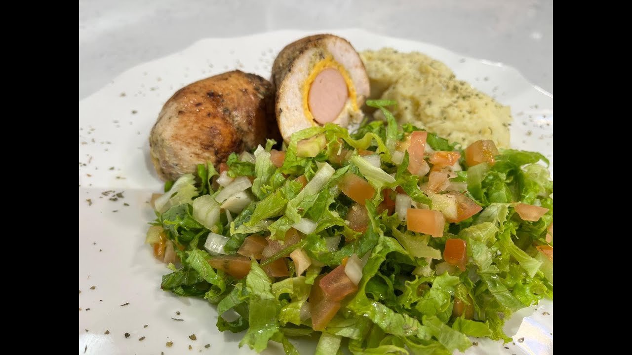 Receta de Rollitos de pollo con salchichas