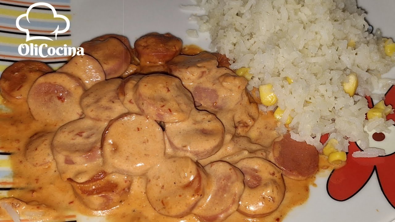 Receta de Salchichas al chipotle con crema