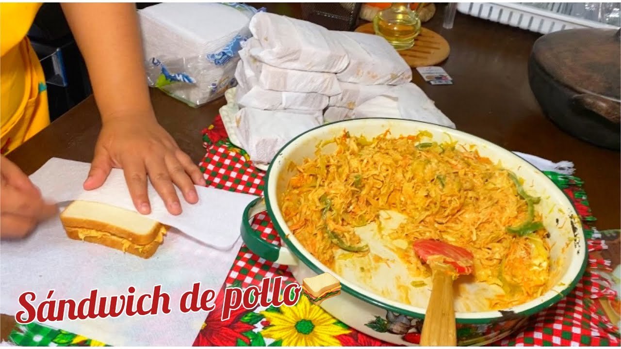 Receta de Sándwich de pollo desmenuzado