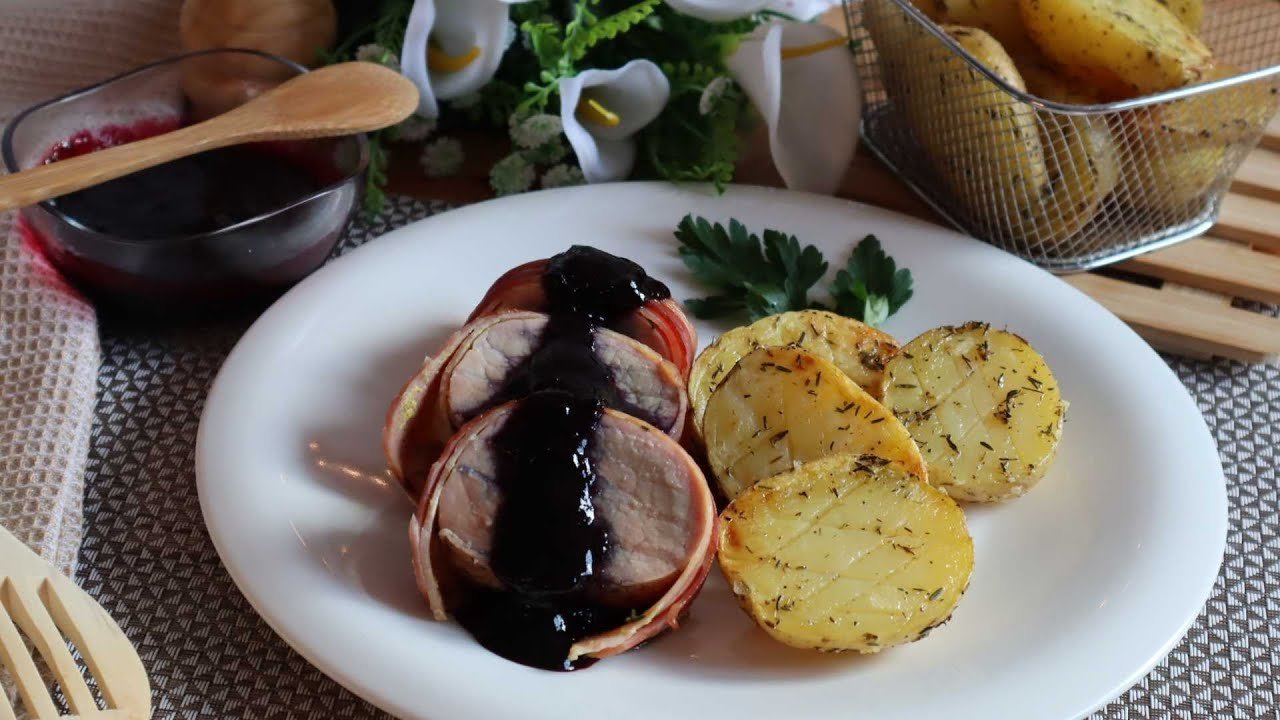 Receta de Solomillo de cerdo envuelto en bacon al horno
