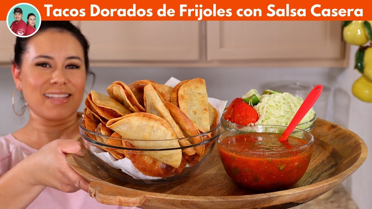 Receta de Tacos dorados de frijoles con queso