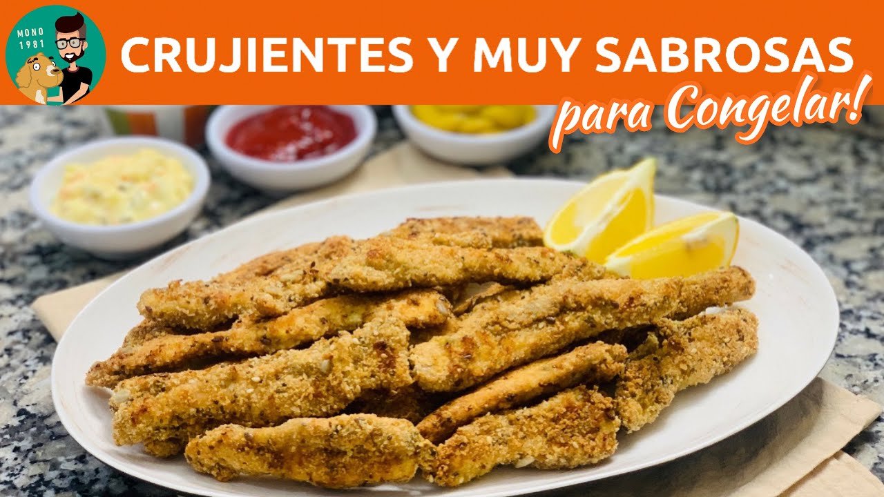 Receta de Tiras de pollo al horno crujientes