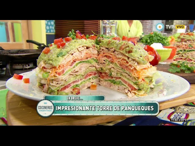 Receta de Torre de panqueques de pollo