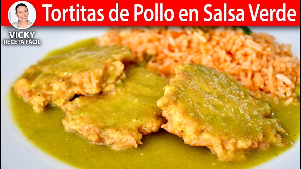 Receta de Tortitas de pollo en salsa verde