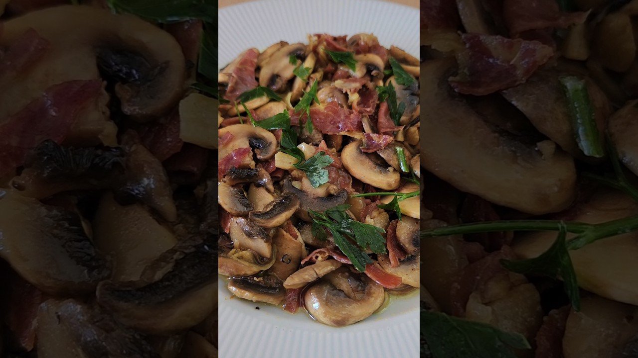 Receta de Tostadas de jamón serrano y hongos