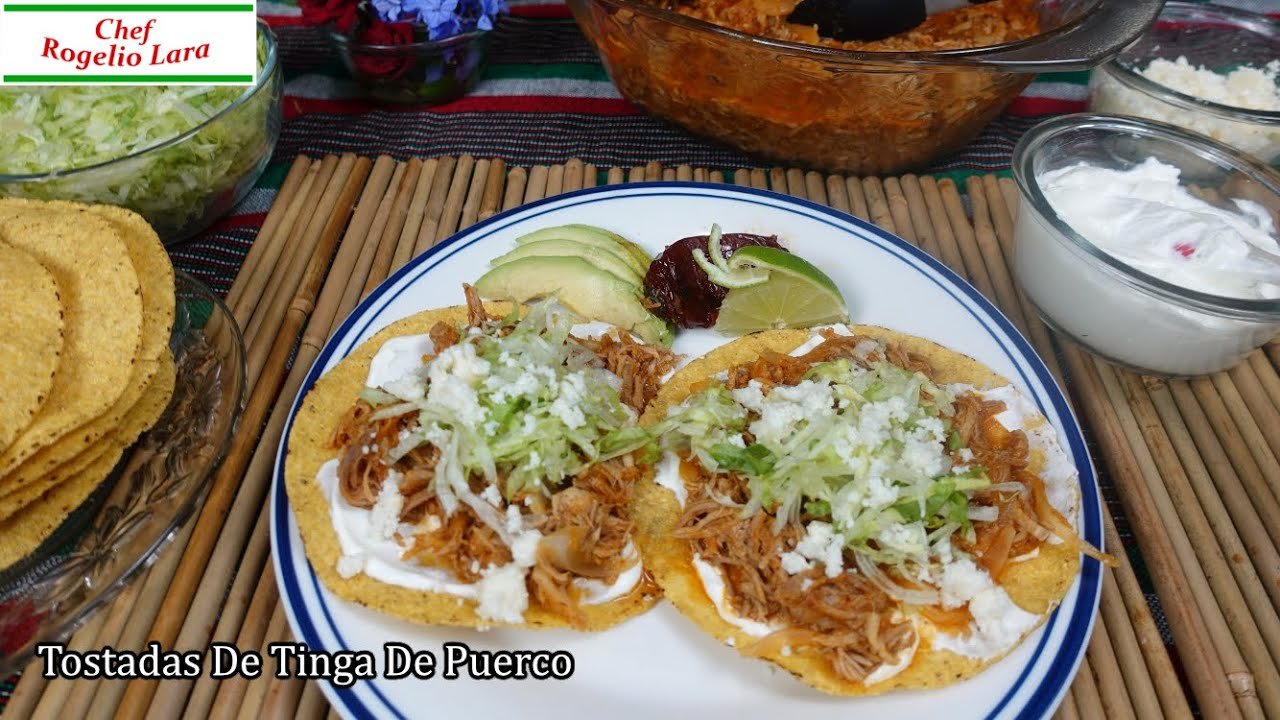 Receta de Tostadas de tinga de puerco
